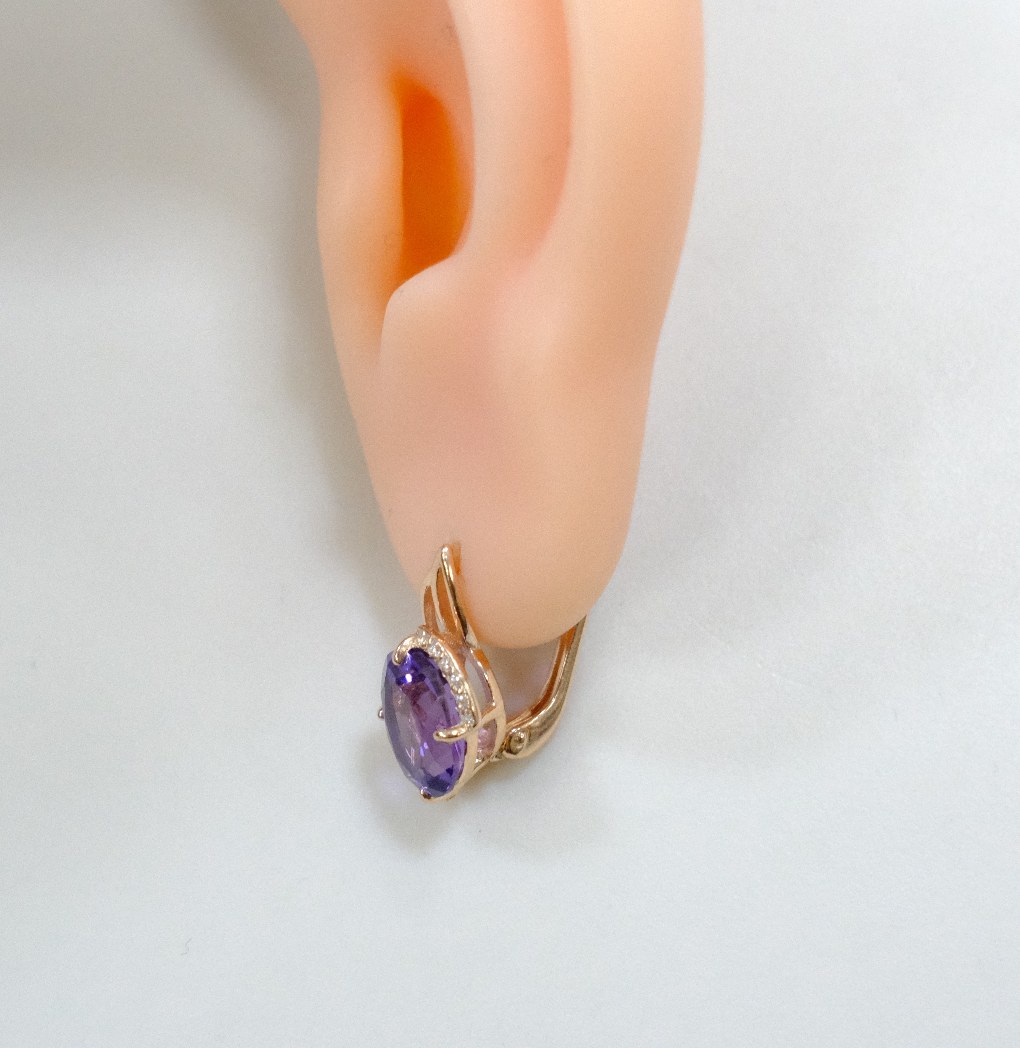 Серебряные серьги с аметистами